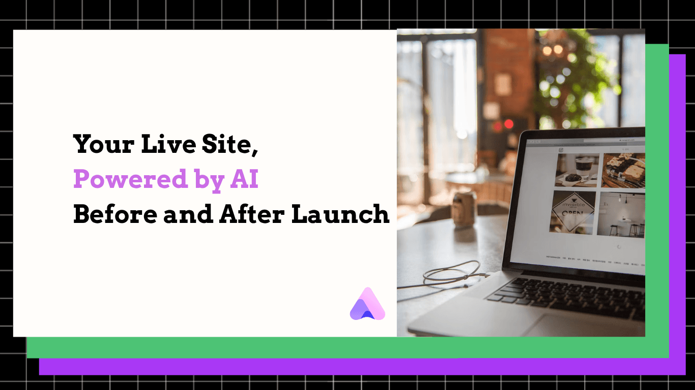 The AI website builder for generating, publishing, and updating a live site with AI instructions