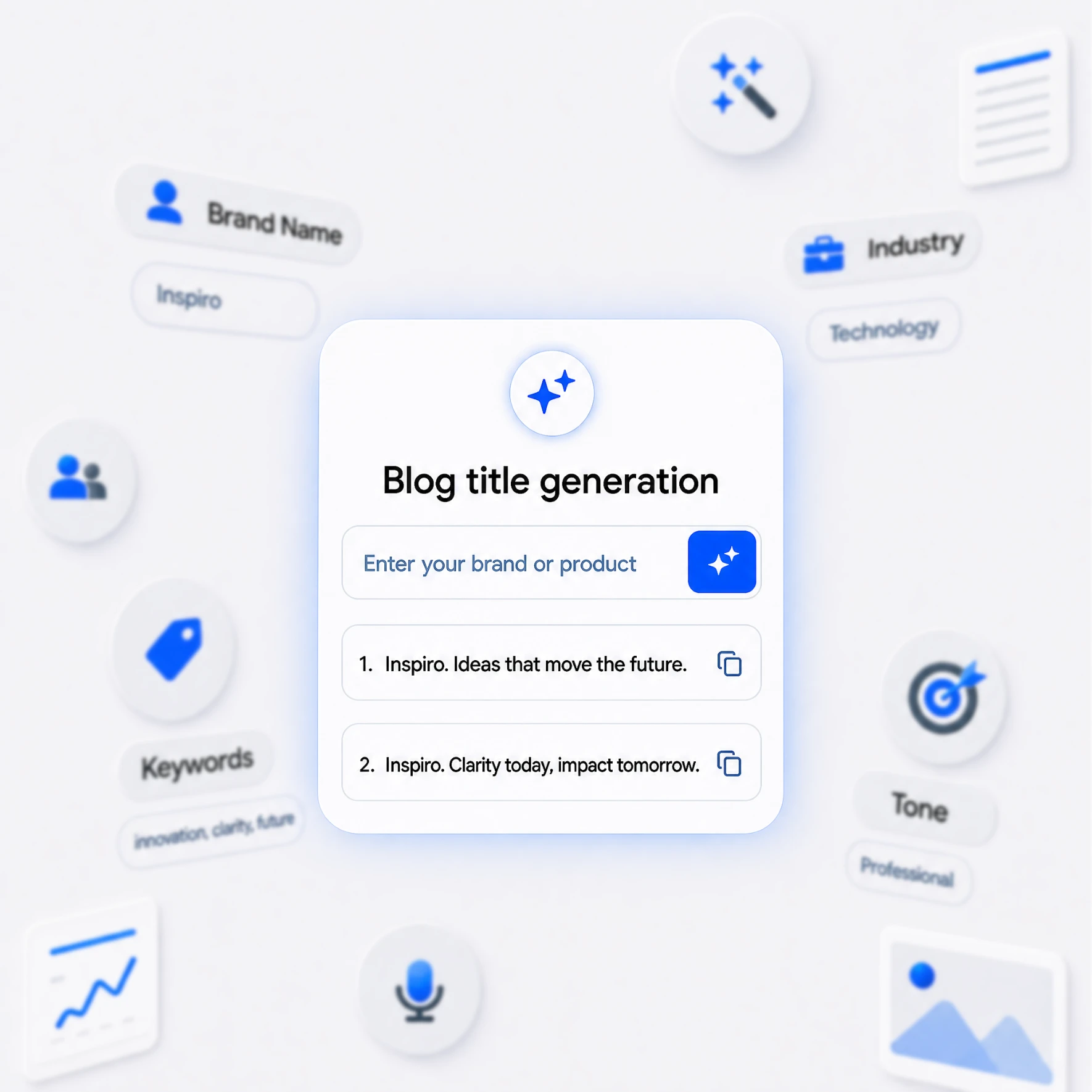 AI-powered title generation illustration