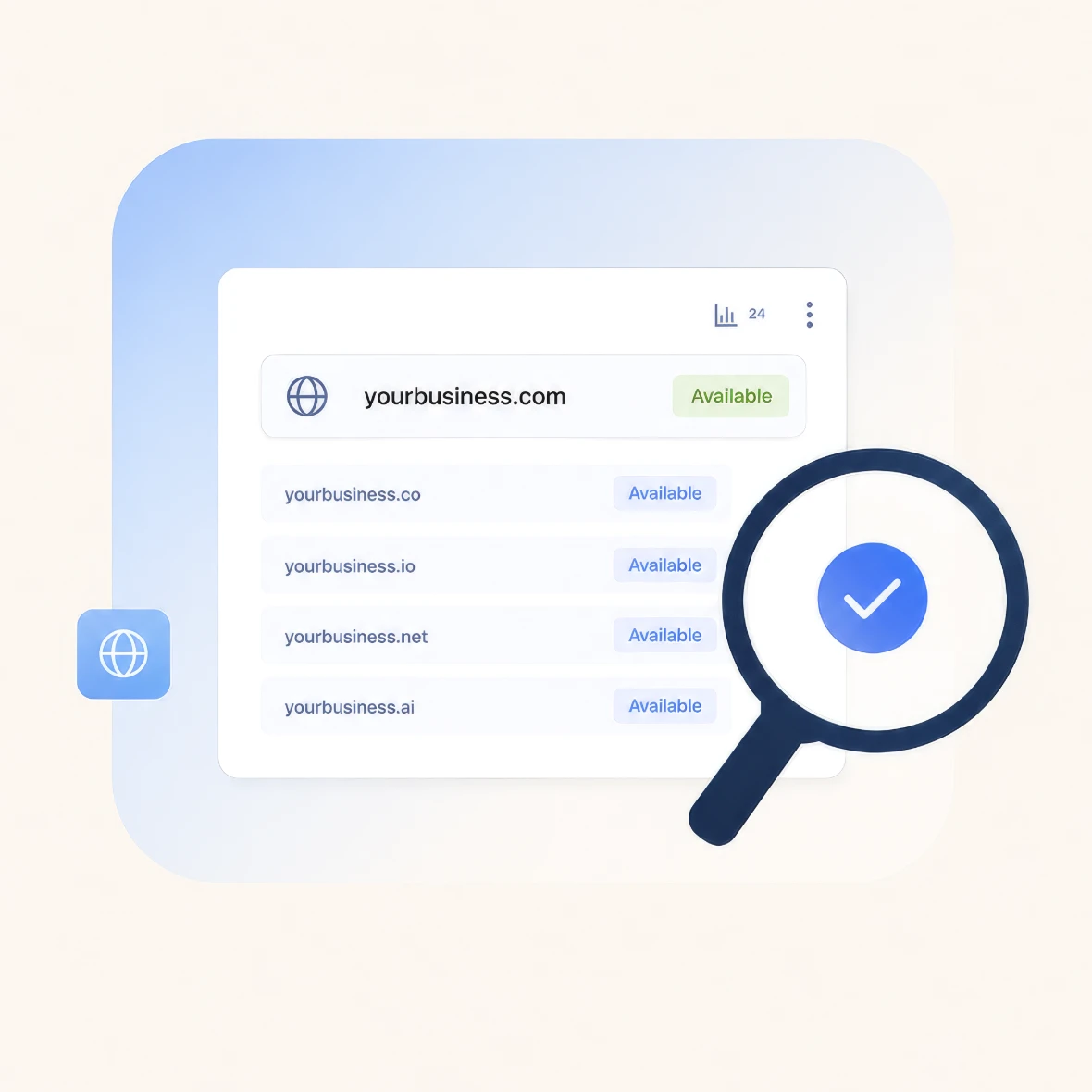 Domain availability illustration